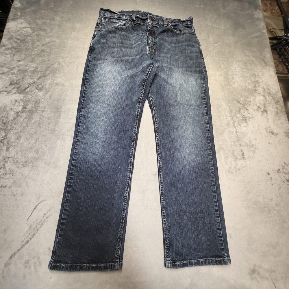 Levis 559 Jeans Mens 34x29 Blue Relaxed Straight Stretch Wash Denim Zip Fly